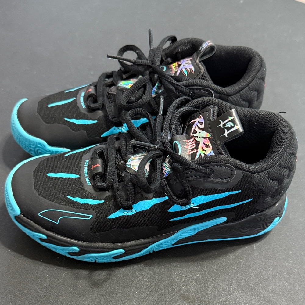 Puma Kids Black and Teal Sneakers